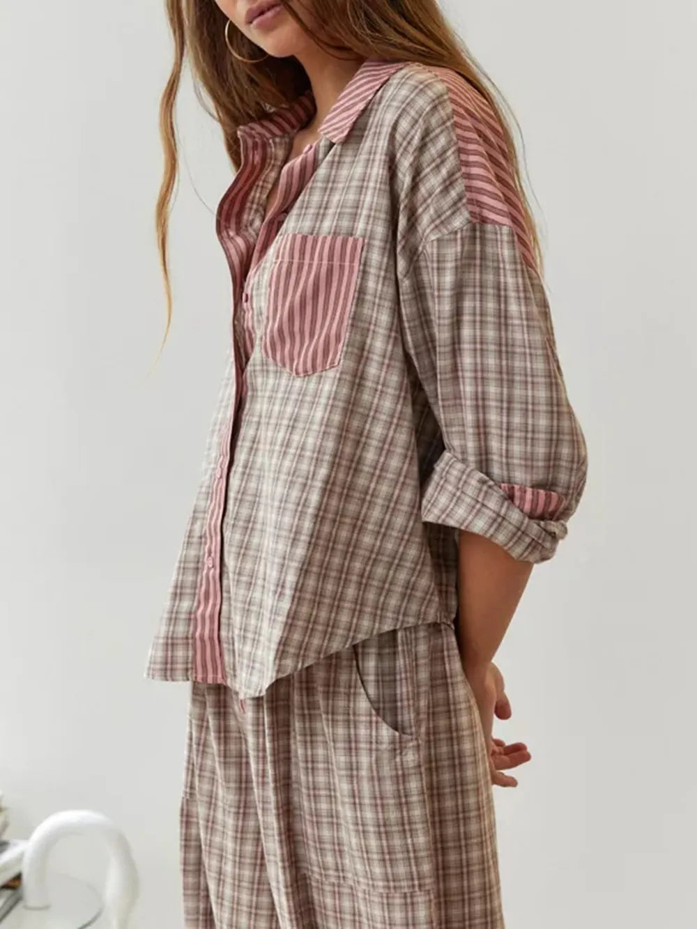 Pyjama Deux Pièces Confortable Pour Femmes | Ecossais