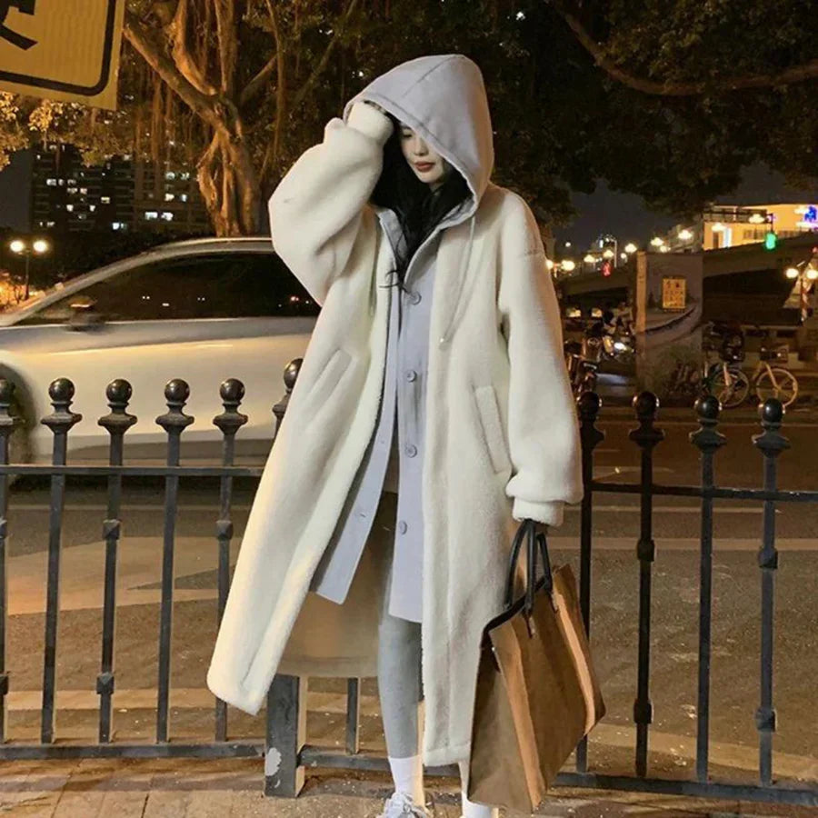 Femmes Veste Longue À Capuche Chaude | Hiver