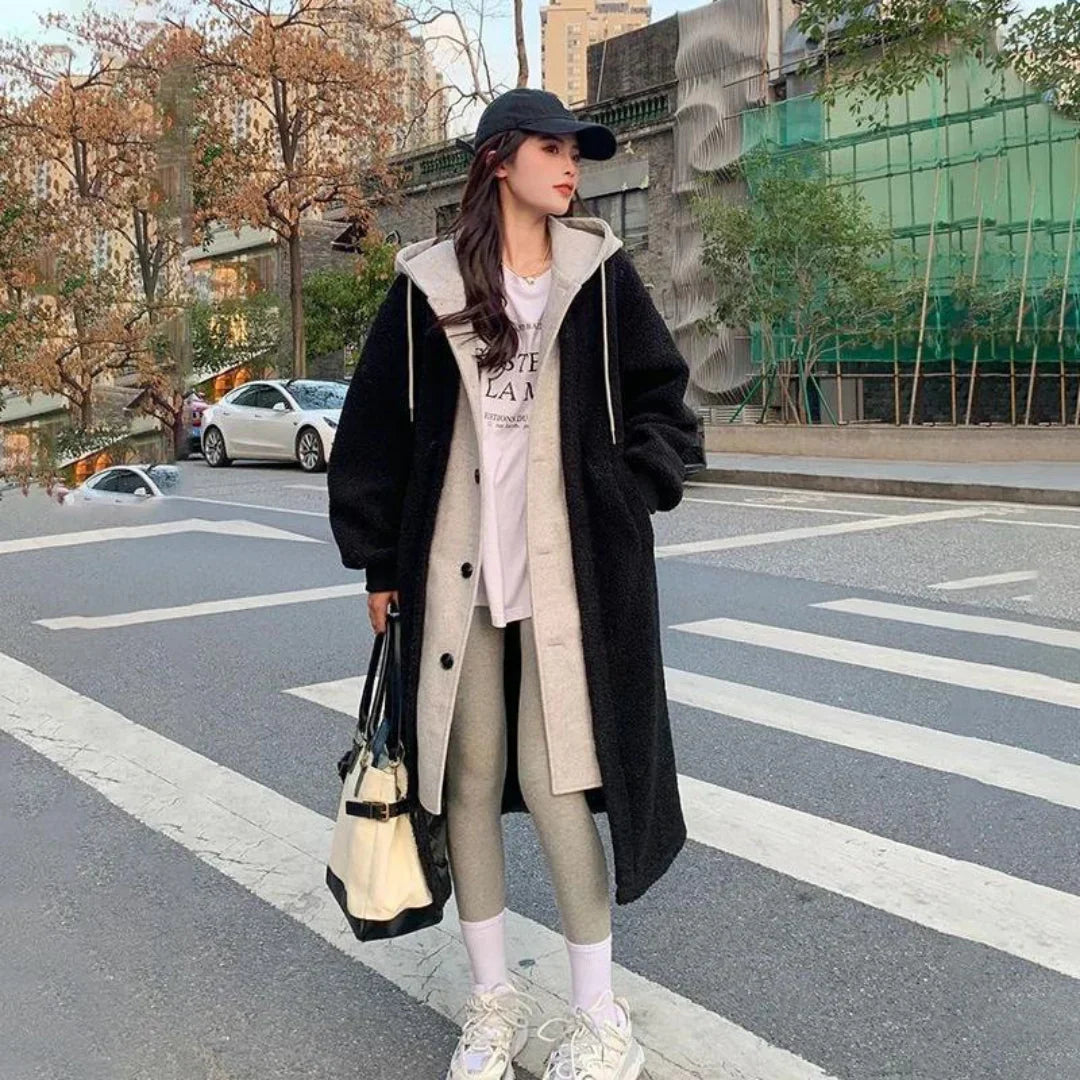 Femmes Veste Longue À Capuche Chaude | Hiver