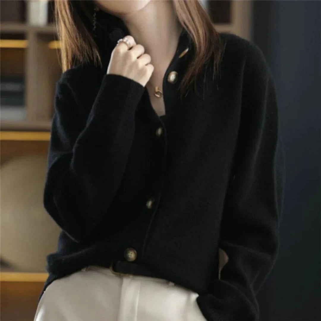 Cardigan Chaud Boutonné Pour Femmes | Manches Longues