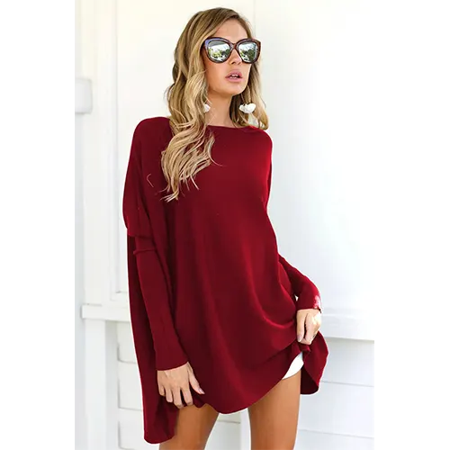 Top Oversize À Manches Longues Pour Femmes | Chaud