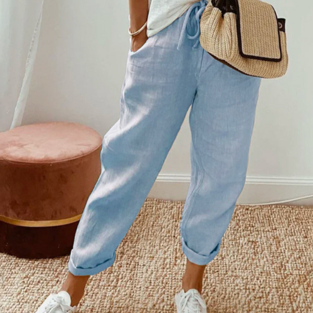 Pantalon Court Décontracté À Pompons Pour Femme | Jambe Large