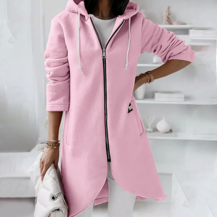 Veste Longue D'hiver À Capuche Pour Femme | Fermeture Éclair