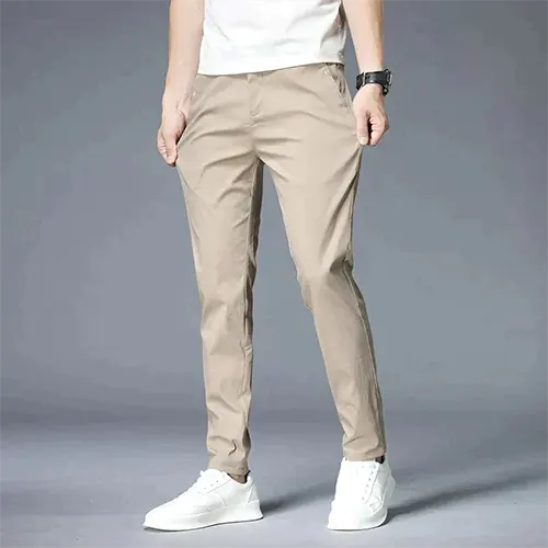 Pantalon Décontracté À Coupe Droite Pour Hommes | Taille Haute