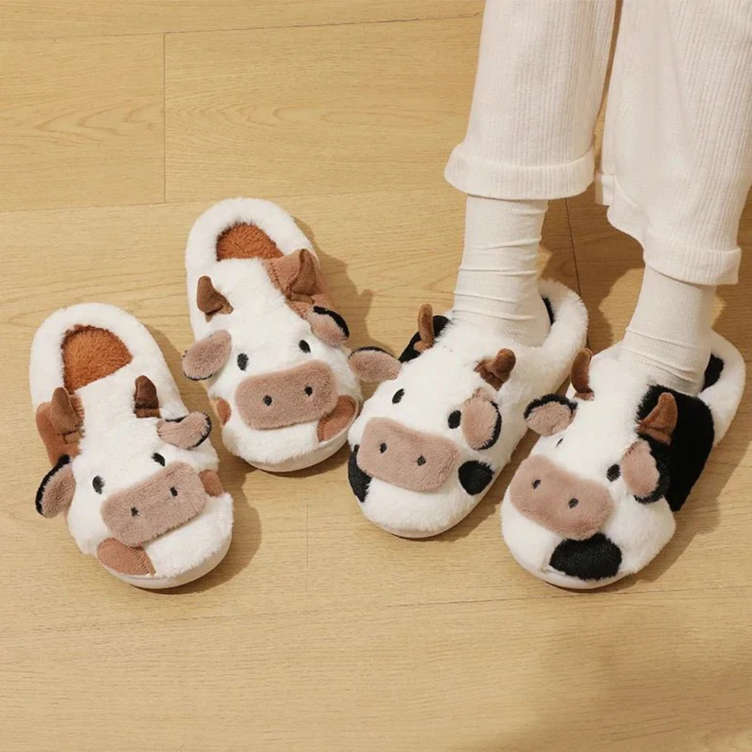 Femmes Hiver Chaussons De Vache Chauds | Doux