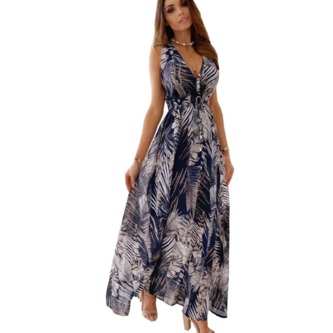 Robe D'été Sans Manches à Fleurs Pour Femmes | Maxi
