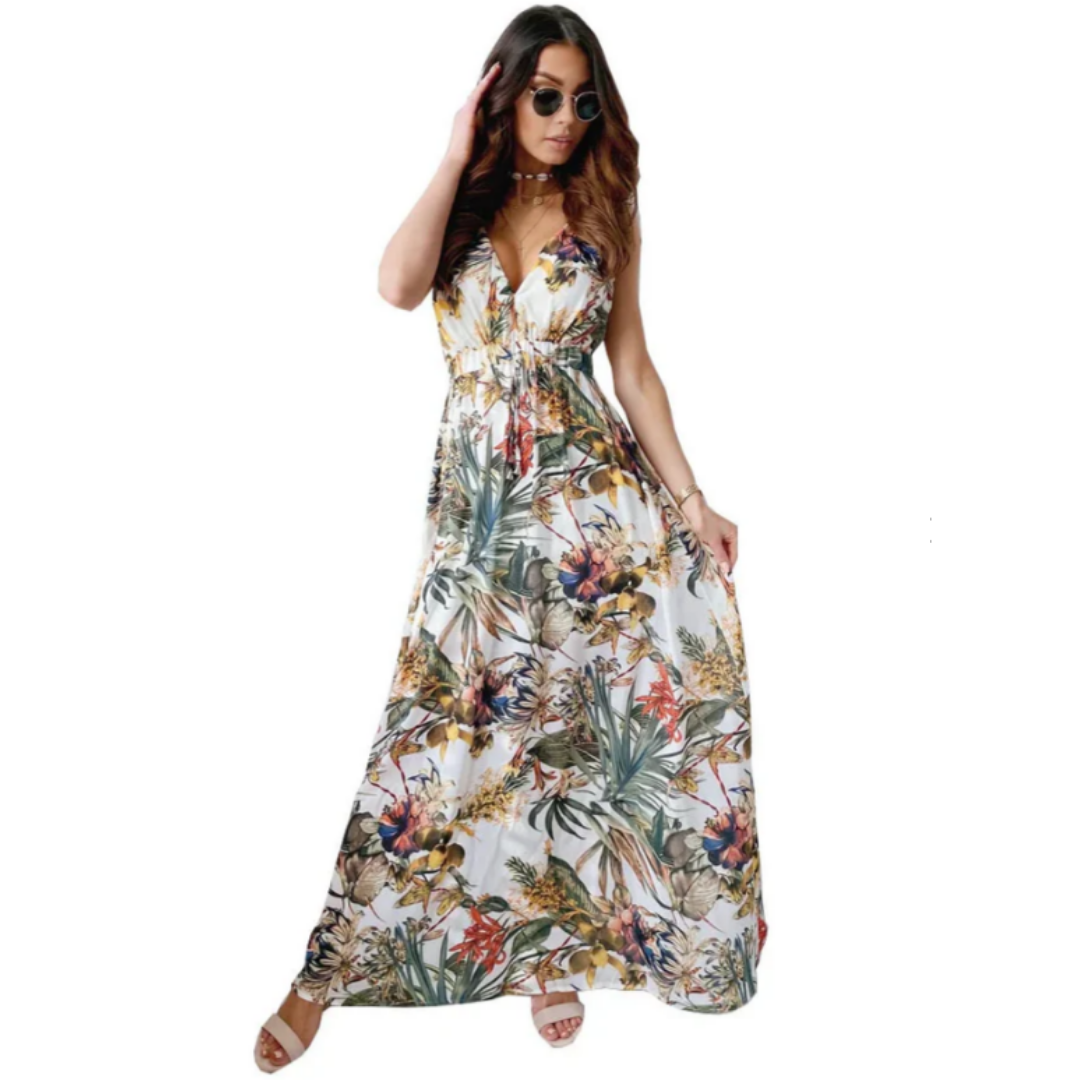 Robe D'été Sans Manches à Fleurs Pour Femmes | Maxi