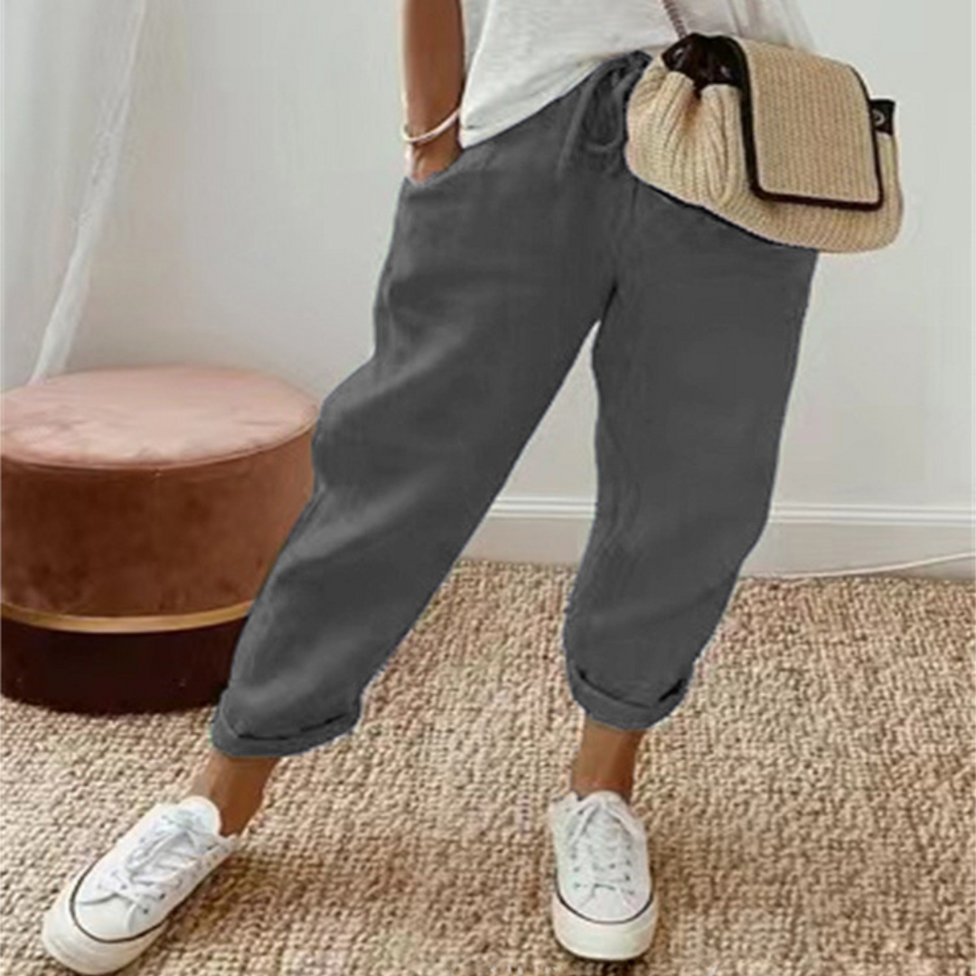 Pantalon Court Décontracté À Pompons Pour Femme | Jambe Large