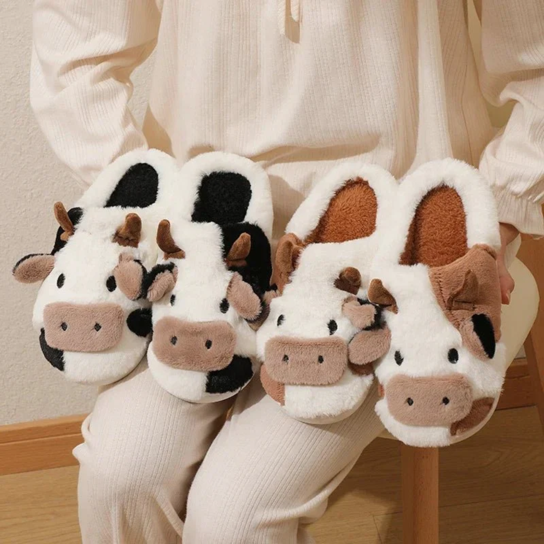 Femmes Hiver Chaussons De Vache Chauds | Doux
