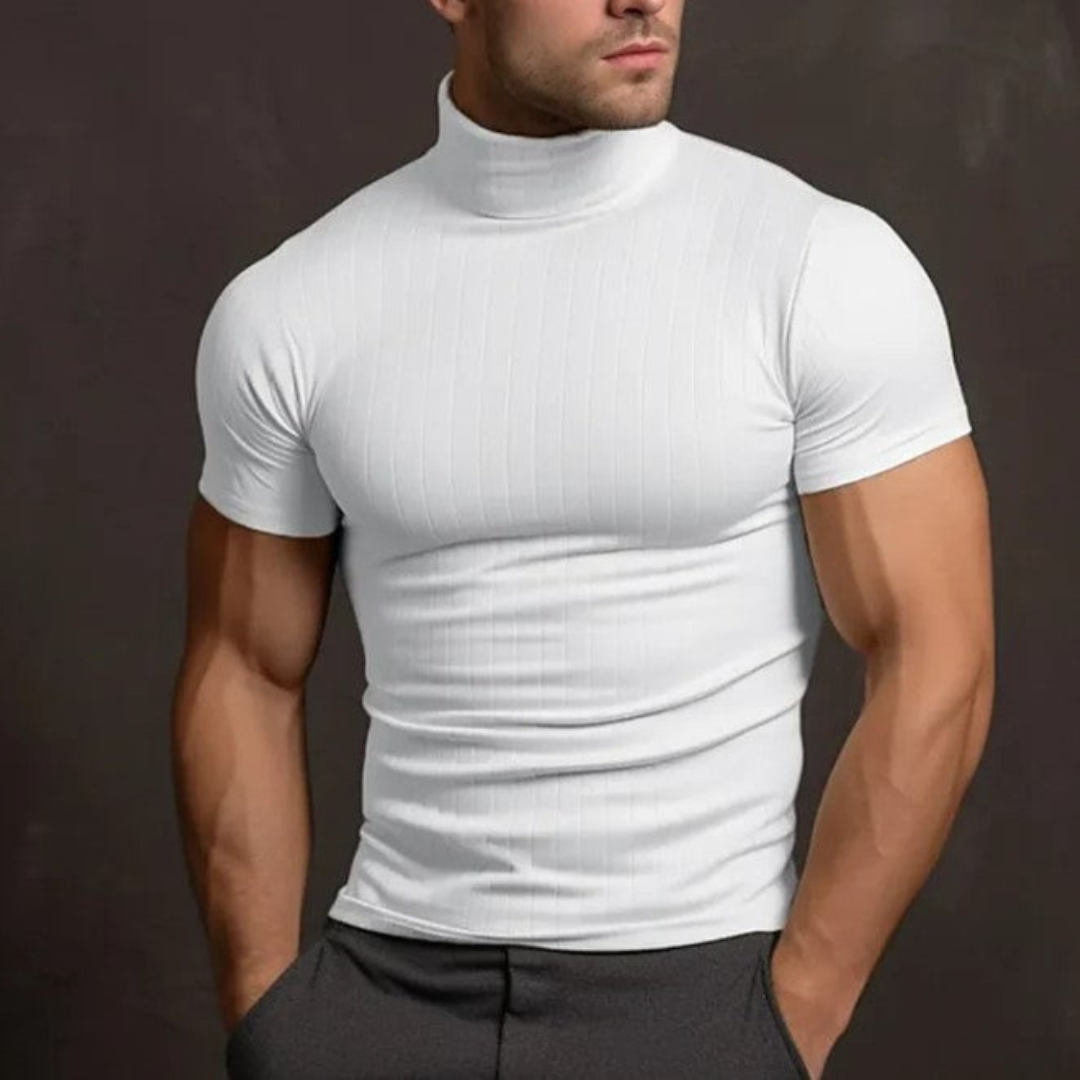 Émilo | Chemise À Col Roulé Pour Hommes | Manches Courtes