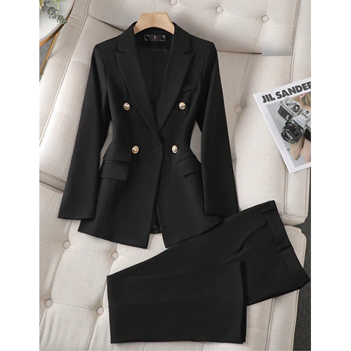Ensemble Élégant De Blazers Et De Pantalons De Travail Pour Femmes | Deux Pièces