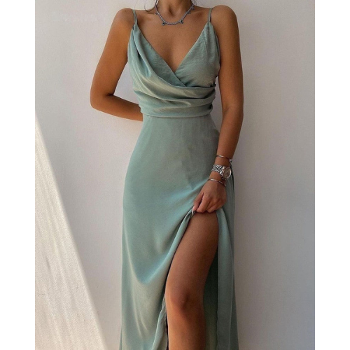 Robe D'invitée De Mariage Cache-cœur À Décolleté En V Profond Pour Femme | Maxi