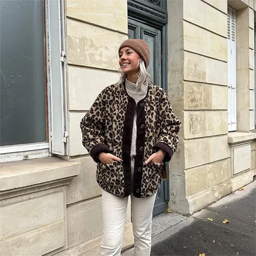 Veste D'hiver Chaude Imprimée Pour Femmes | Longue