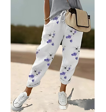 Pantalon Court Décontracté À Pompons Pour Femme | Jambe Large