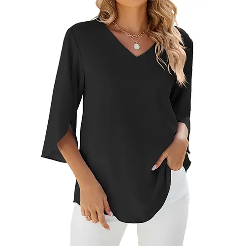 Chemisier De Vacances Chic Pour Femmes | Col V
