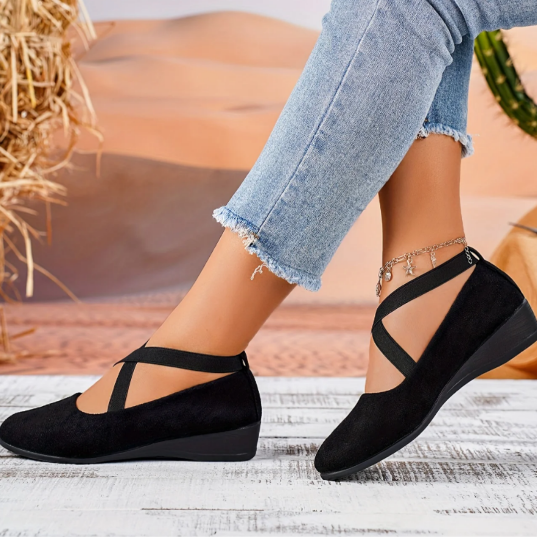 Chaussures De Ballet Décontractées Pour Femmes Avec Talon Compensé | Légères