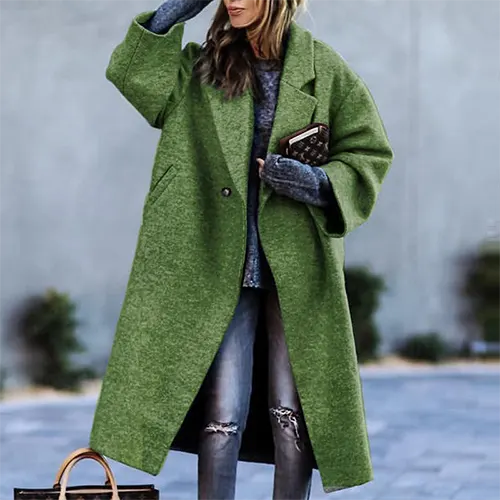 Manteau D'hiver Imprimé Surdimensionné Pour Femmes | Long