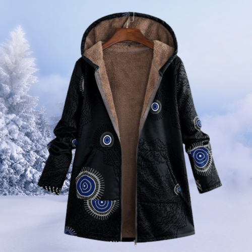Veste Longue D'hiver À Imprimé Floral Pour Femme | Capuche