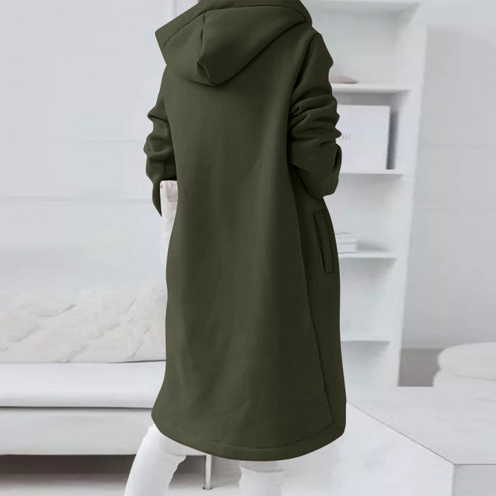Veste Longue D'hiver À Capuche Pour Femme | Fermeture Éclair