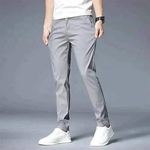 Pantalon Décontracté À Coupe Droite Pour Hommes | Taille Haute