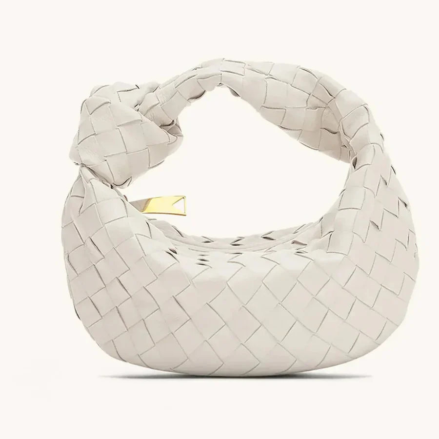 Femme Elégante Poignée Nouée Hobo Sac | Tissé