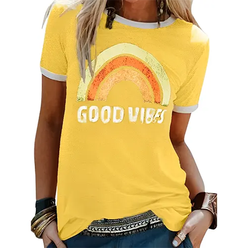 T-shirt D'été Graphique Pour Femmes | Manches Courtes