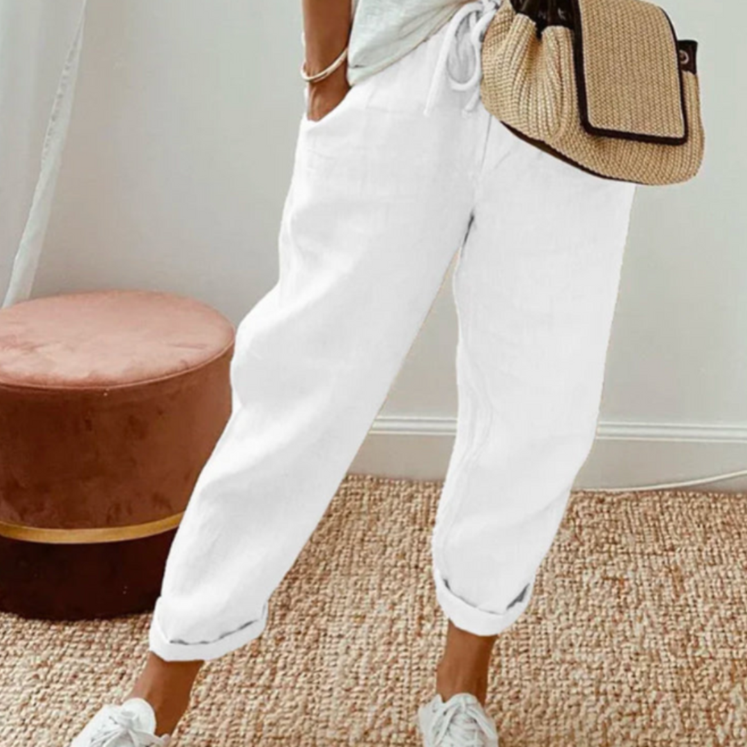 Pantalon Court Décontracté À Pompons Pour Femme | Jambe Large