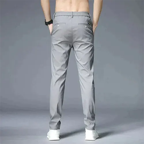 Pantalon Décontracté À Coupe Droite Pour Hommes | Taille Haute