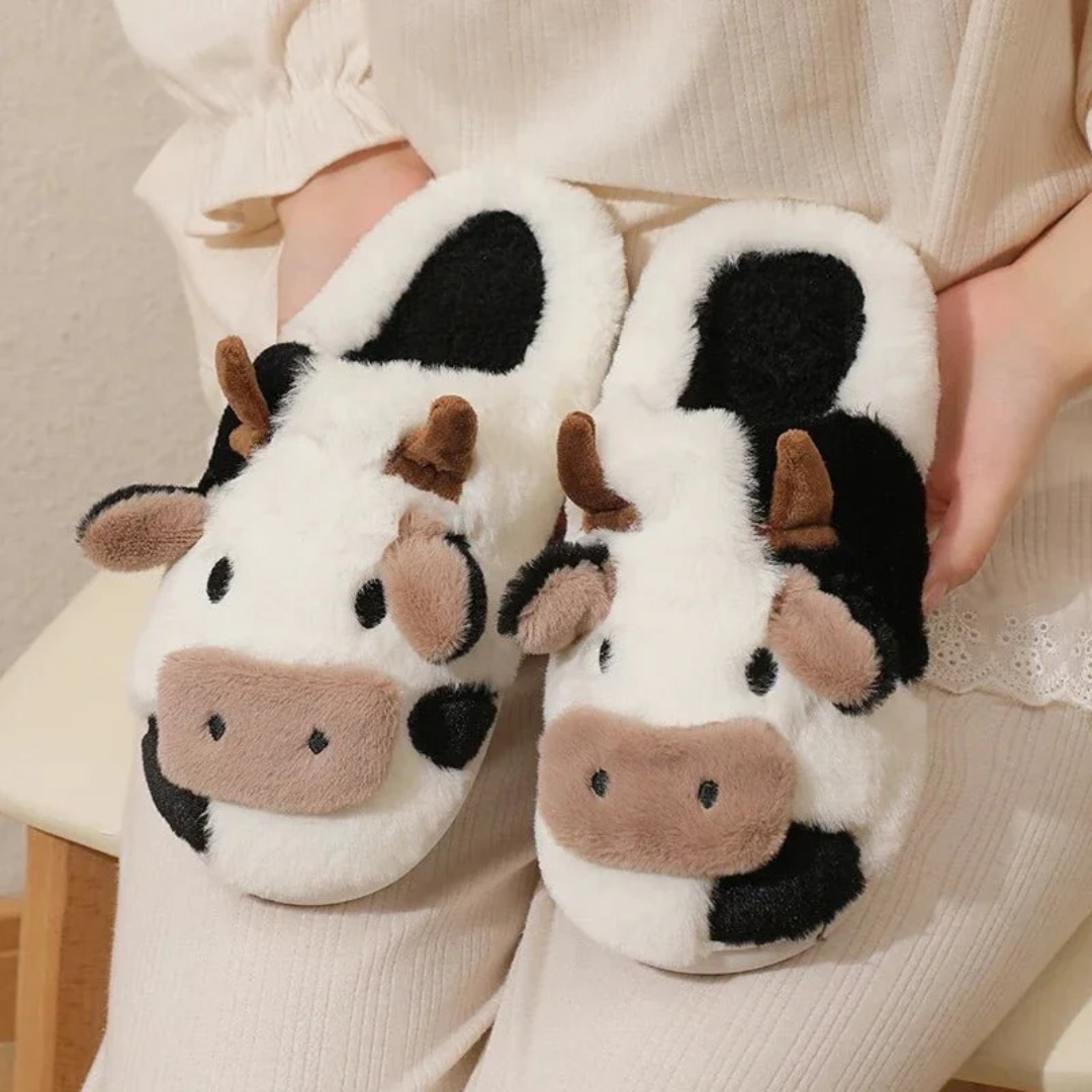 Femmes Hiver Chaussons De Vache Chauds | Doux