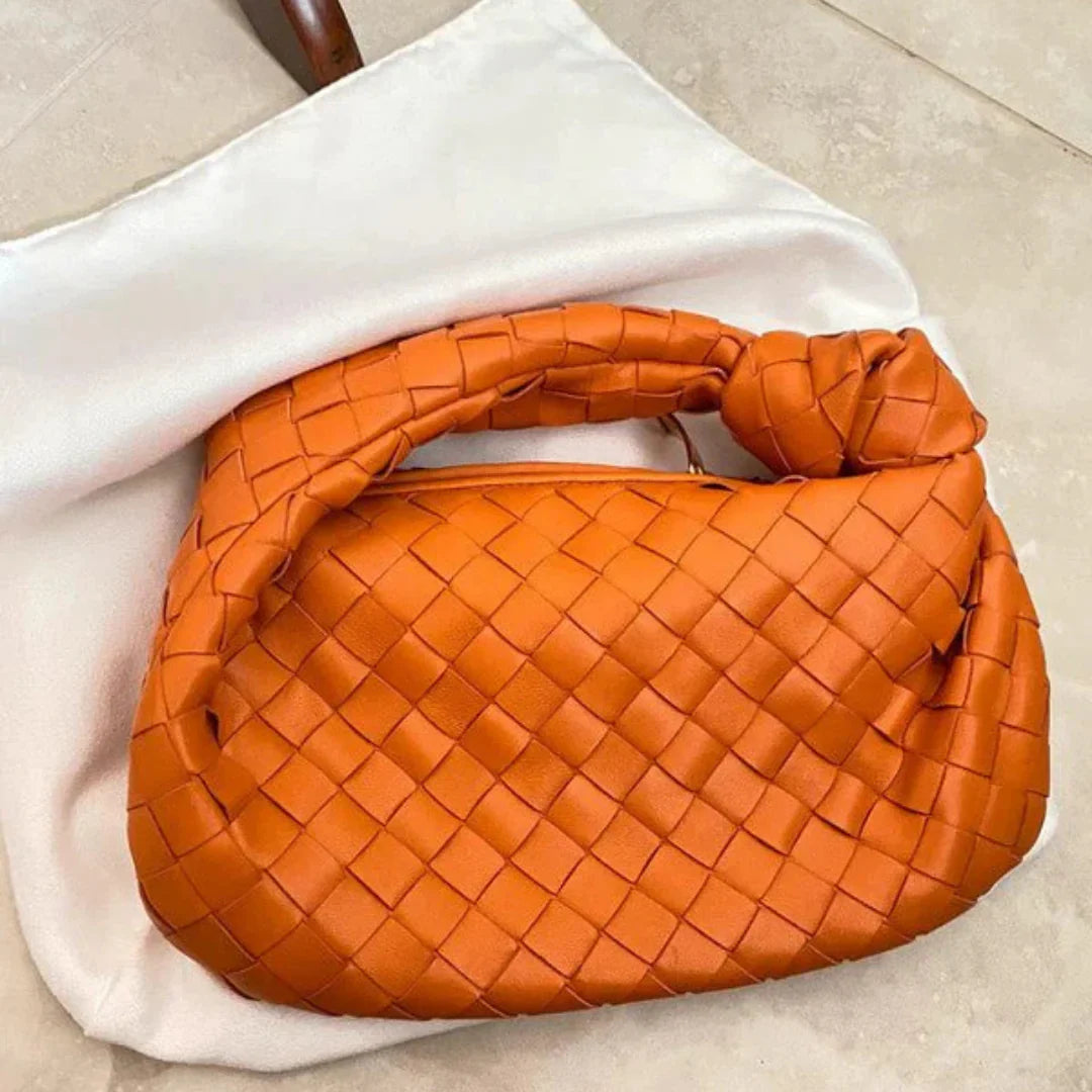 Femme Elégante Poignée Nouée Hobo Sac | Tissé