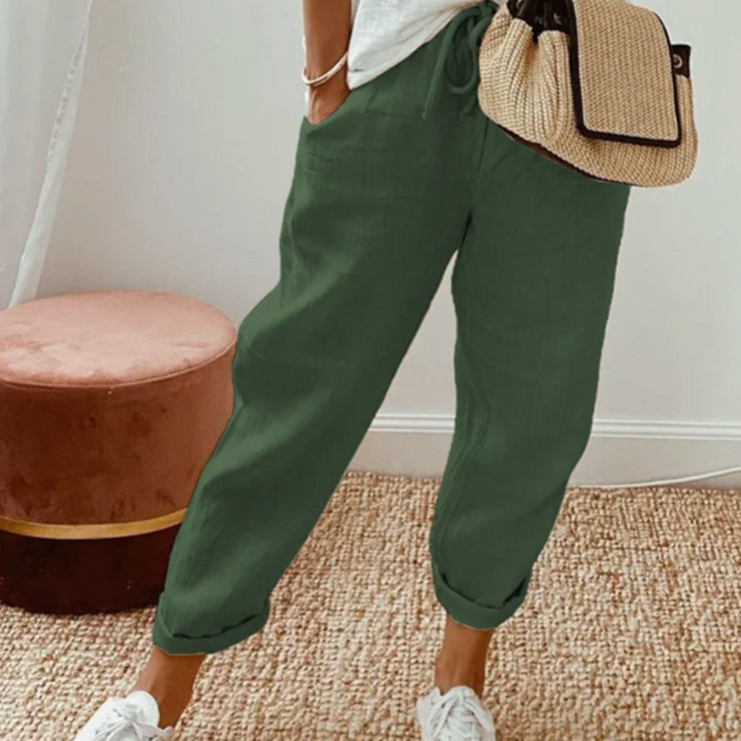 Pantalon Court Décontracté À Pompons Pour Femme | Jambe Large