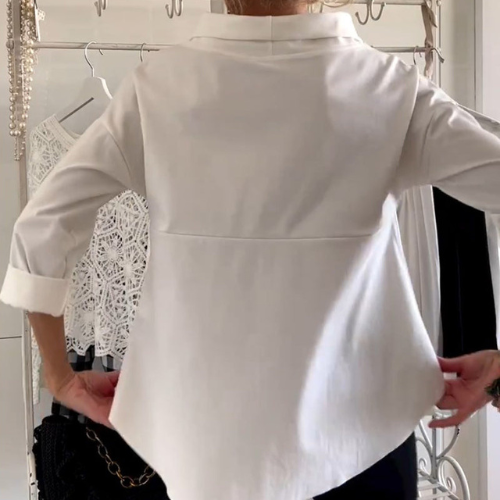 Top À Manches Moyennes Chic Pour Femmes | Loose