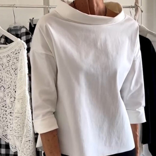 Top À Manches Moyennes Chic Pour Femmes | Loose