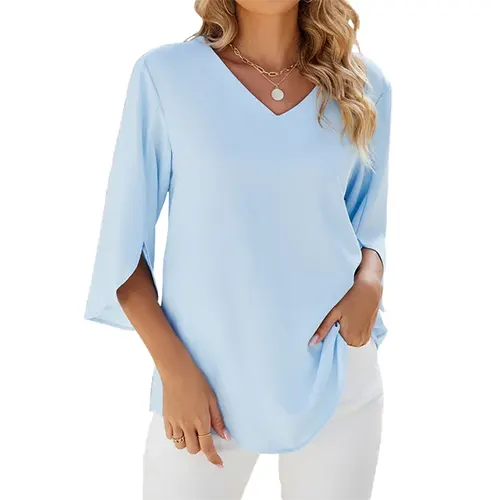 Chemisier De Vacances Chic Pour Femmes | Col V
