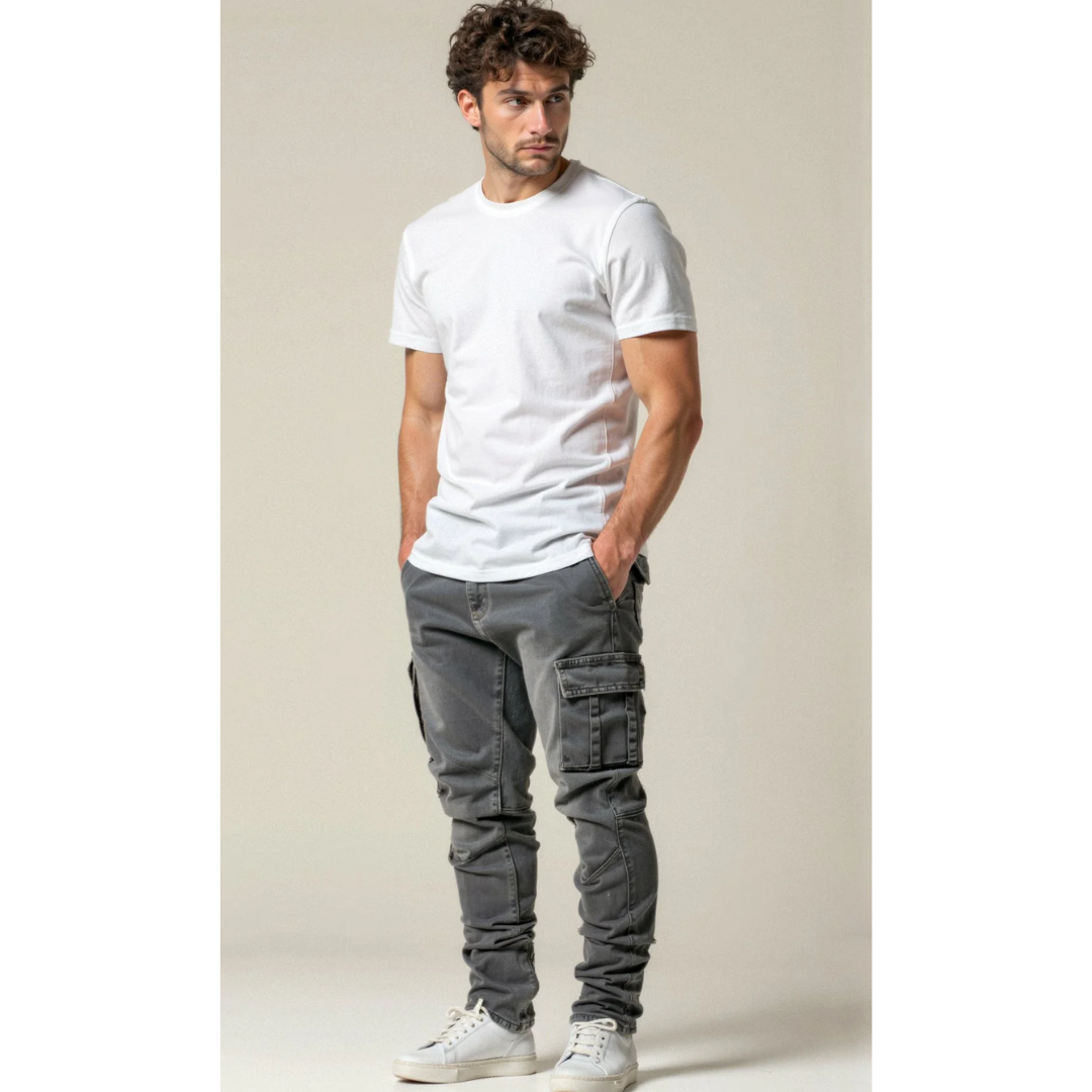 Hommes Pantalon Cargo Coupe Ajustée | Stylisé