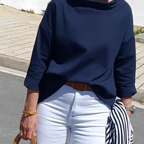 Top À Manches Moyennes Chic Pour Femmes | Loose