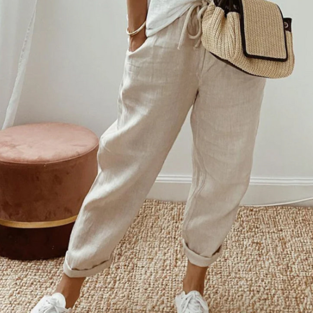 Pantalon Court Décontracté À Pompons Pour Femme | Jambe Large