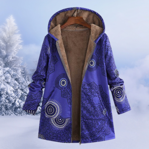 Veste Longue D'hiver À Imprimé Floral Pour Femme | Capuche