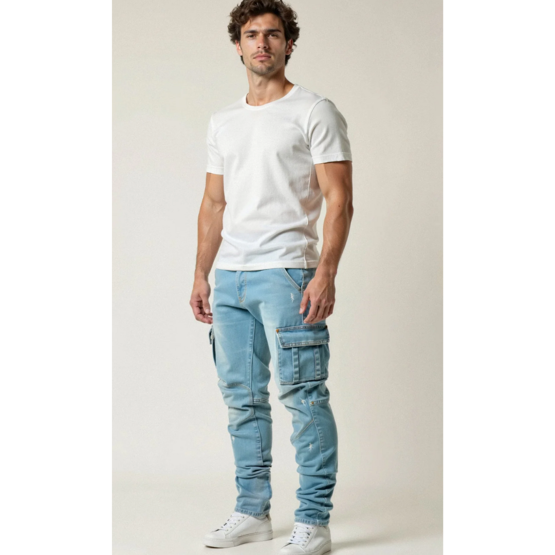 Hommes Pantalon Cargo Coupe Ajustée | Stylisé