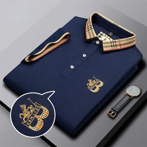 Polo Décontracté À Rayures Pour Hommes | Manches Courtes