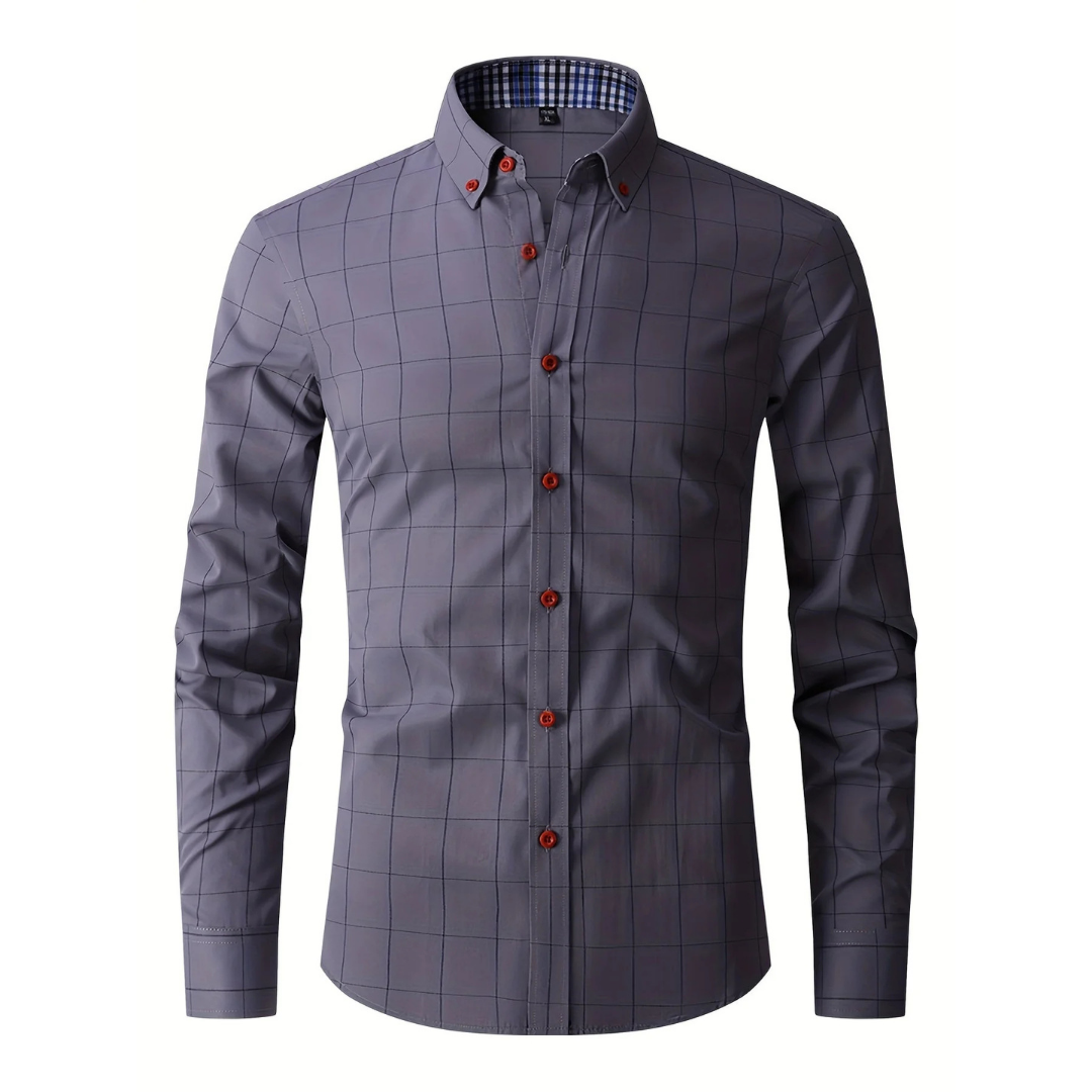 Hommes Manches Longues À Carreaux Bouton Chemise Duvet | Bouton Duvet