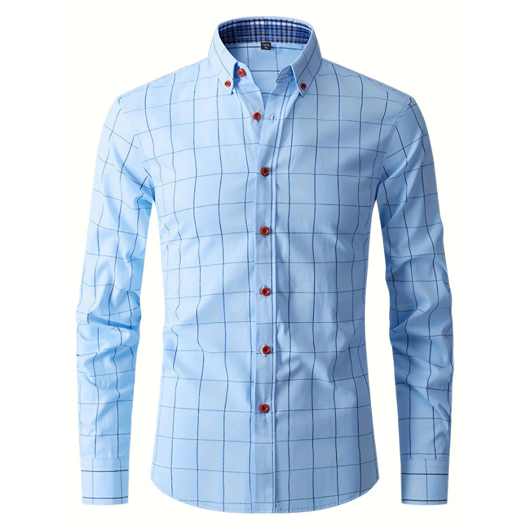 Hommes Manches Longues À Carreaux Bouton Chemise Duvet | Bouton Duvet