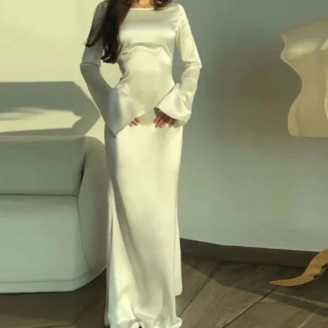 Robe élégante Et Ajustée à Manches Longues Pour Femmes | Maxi
