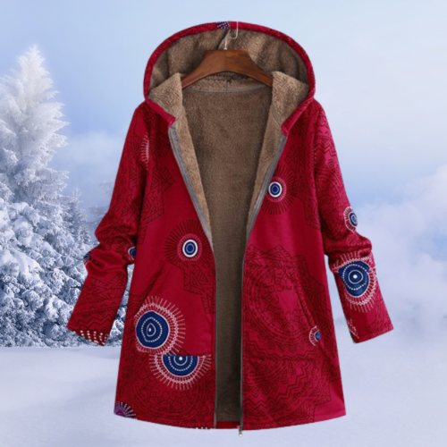 Veste Longue D'hiver À Imprimé Floral Pour Femme | Capuche