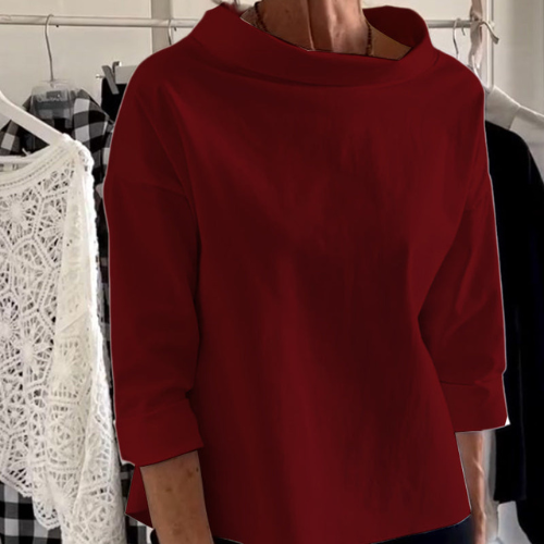 Top À Manches Moyennes Chic Pour Femmes | Loose