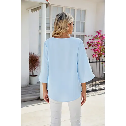 Chemisier De Vacances Chic Pour Femmes | Col V