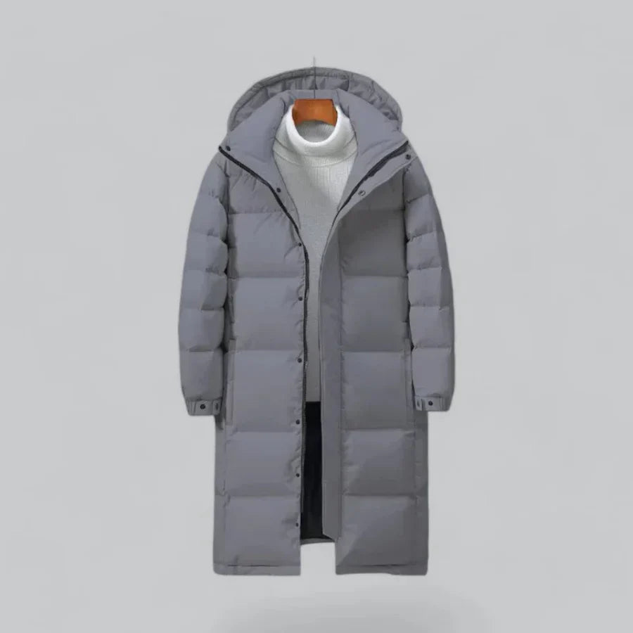 Hommes Capuche Bouton Doudoune | Longue