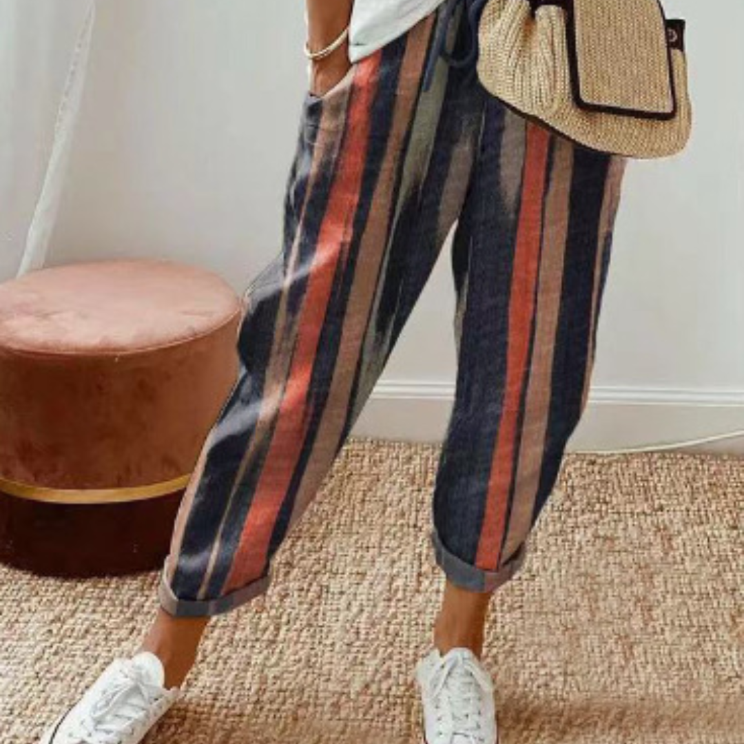 Pantalon Court Décontracté À Pompons Pour Femme | Jambe Large
