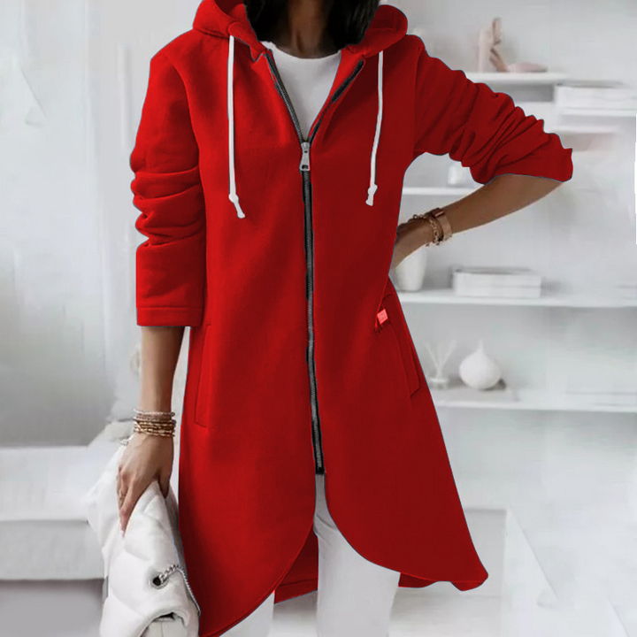 Veste Longue D'hiver À Capuche Pour Femme | Fermeture Éclair