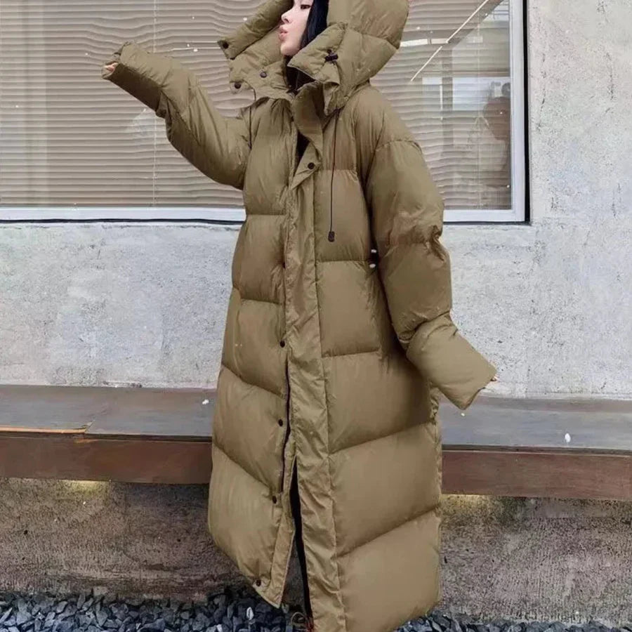 Femmes Veste En Duvet D'hiver À Capuche | Longue